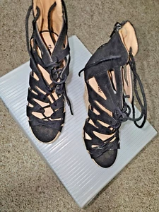 Charlotte russe Black sandals heels size 7.5 - Picture 1 of 3