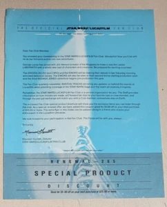 1984 Vintage STAR WARS (The Official Fan Club) "MEMBERSHIP RENEWAL" Letter RARE! - Picture 1 of 4