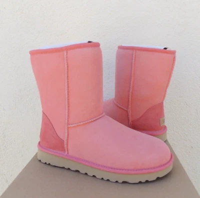 UGG PINK BLOSSOM CLASSIC SHORT II WATER-RESISTANT BOOTS, WOMEN US 5/ EUR 36 ~NEW - Image 1 of 4