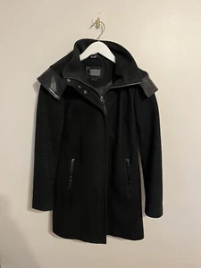 Mackage Montreal Black Hooded Wool Cashmere Long Coat Women’s S/P - Picture 1 of 9