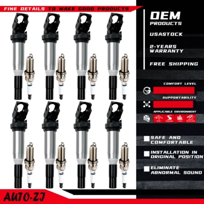 8X Ignition Coil & 8 Spark Plug For BMW 550i 650i 750i X5 X6 X7 M5 M8 4.4L UF667 - Изображение 1 из 4