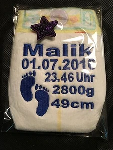 Windel bestickt Bestpreis Pampers Geburt Taufe Geburtstag Taufgeschenk 18 Neu - Bild 1 von 1