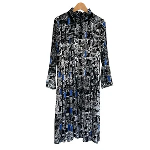 Busayo Odun Ruffled High Collar Dyed Midi Shift Dress Women’s XS Long Sleeve - Picture 1 of 11