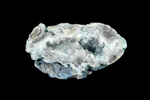 Geoda de ágata Oco azul 2" chakra de garganta pulido cristal curativo piedra cruda - Imagen 1 de 4