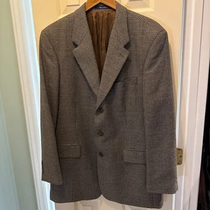 Chaps Ralph Lauren Sport Coat Blazer Mens 42T Houndstooth Alpaca Silk Wool Blend - Picture 1 of 15