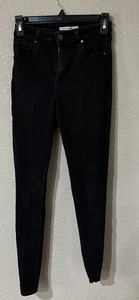 Pantalones de mezclilla Levis 721 para mujer talla W26 L30 tiro alto ajustados negros -A - Imagen 1 de 5