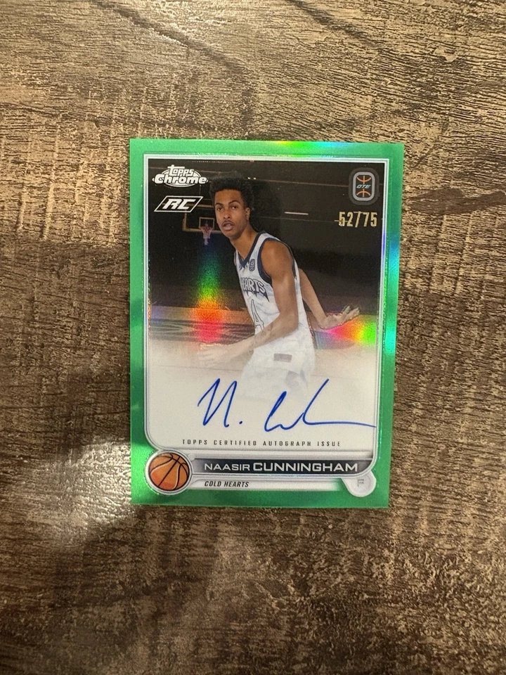 NAASIR CUNNINGHAM 22/23 Topps Chrome Overtime OTE Elite GREEN Refractor Auto /75 - Image 1 of 1
