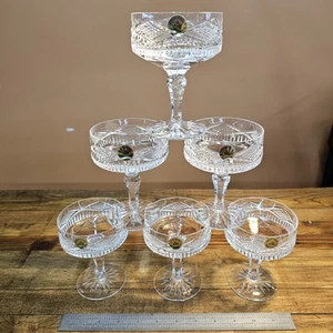 Tyrone Kristall makellos 6er Set Champagner Coupe Sherbet Dessertgläser ☆IRELND - Bild 1 von 5