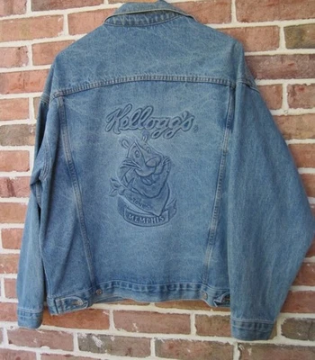 Chaqueta vaquera Kelloggs Memphis Employee Tony Tiger para hombre mediana escamas esmeriladas Foto 1 de 4