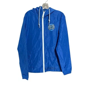 Santa Cruz Skateboards Classic Dot Blue Hooded Windbreaker Jacket-Size S - Picture 1 of 7