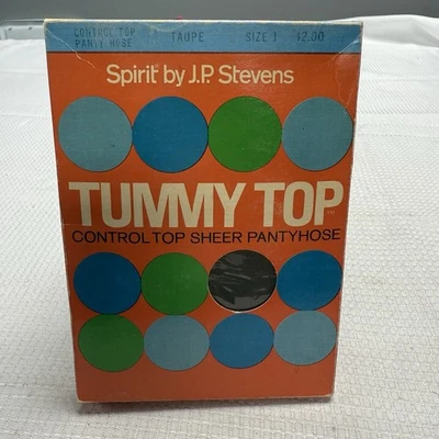 Vintage 70s Spirit By JP Stevens Tummy Top Controltop Sheer Pantyhose Taupe Sz 1 - Image 1 of 4