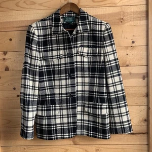 Lauren Ralph Lauren Women’s Blazer Black White Checkered Wool Preppy 12 - Picture 1 of 12