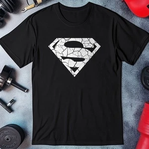 Cracked Superman T-Shirt - A Hero Gym & Fitness Premium Midweight Tee - Picture 1 of 5