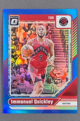 2024-25 Panini Donruss Optic Immanuel Quickley Blue Prizm /49 #86 Raptors - Image 1 of 3
