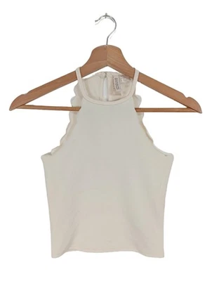 H&M DIVIDED Crop-top Dames Top T EU 32 blanc style décontracté - Photo 1/4