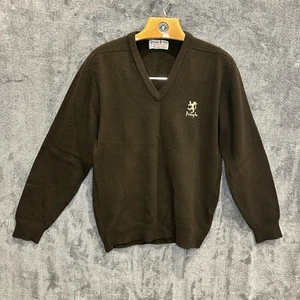 Pringle of Scotland Sports Sweater Mens Large Brown V Neck Wool Made in Scotland - Picture 1 of 11