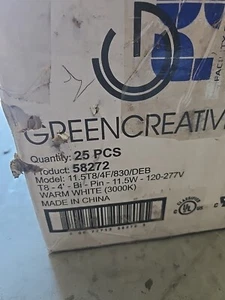 GreenCreative Box of 17 58272 11.5T8/4F/830/DEB 4'-Bi-Pin-11.5W-120-277V 3000K - Picture 1 of 4
