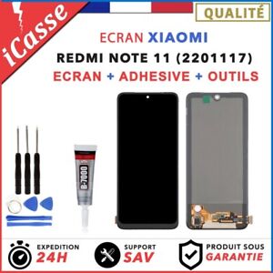 ECRAN LCD pour XIAOMI Redmi NOTE 11 / 11S ver: 2201117 GRIS BLEUE OUTILS + COLLE
