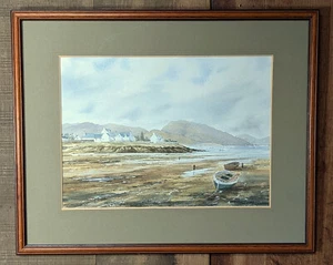 Watercolour R J Singerton Low Tide Plockton - Picture 1 of 8