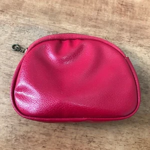 Vintage Siris rot Vinyl Reißverschluss Tasche Beutel - Bild 1 von 6