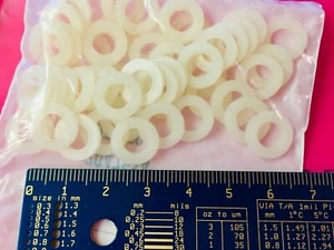 Menge flache Unterlegscheiben, natürliches Nylon, nicht leitfähiger Kunststoff, GRÖSSE & MENGE AUSWÄHLEN - Bild 1 von 15