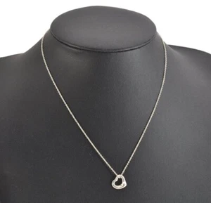 Collana con ciondolo cuore aperto originale TIFFANY & Co. Elsa Peretti argento 4856M - Foto 1 di 10