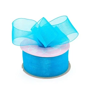 Turquoise Shimmer Sheer Organza Ribbon - 1 1/2in. x 25 Yards (pm501775) - Picture 1 of 1