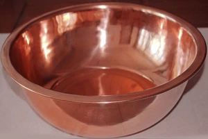 Heavy Gauge 100%Solid Copper Vintage mixing Bowl 7 Qt size;15 oz,Ayurveda Health - Picture 1 of 5