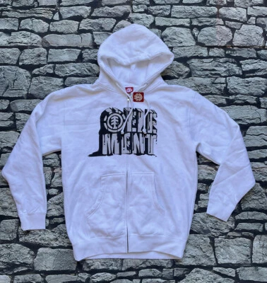 Sudadera Element para hombre con capucha y cremallera completa en blanco talla M Foto 1 de 4