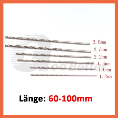 Spiralbohrer Metallbohrer Ø 1-3mm Extra Lang HSS Metall Bohrer 60mm-100mm Lange - Bild 1 von 4