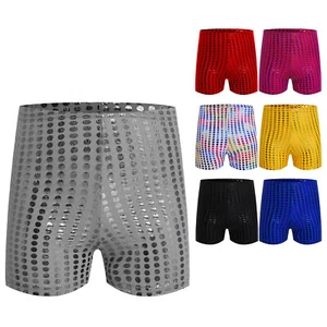 Kids Bike Short Elastic Waistband Boyshorts Leotards Shorts Booty Costume Shiny - Picture 1 of 54