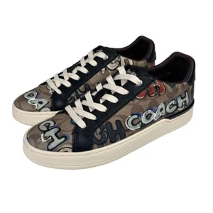 Sneakers Coach Nuove con etichette Tg.9 X Clip Come Nuove + Serf Low Top Firmate Khaki Canvas Grunge - Foto 1 di 18