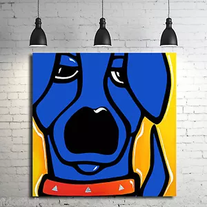 Original Abstract giclee Modern Decor Blue DOG Canvas Wall Art by Fidostudio - Picture 1 of 2