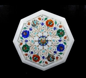 12" Elegant Marble Coutertops Table Pietradura Real Inlay Valentine Decor H5400 - Picture 1 of 9