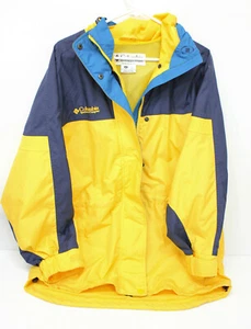 Vintage 90's Women's Columbia Sports Jacket Yellow Blue Turquoise Medium - Picture 1 of 6