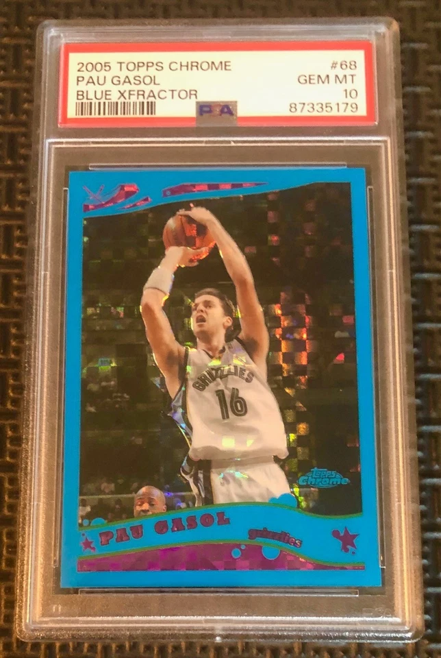 2005 Topps Chrome Pau Gasol #68 Blue XFractor Ser# /90 PSA 10 GM HOF 🔥📈 POP 2 - Image 1 of 4