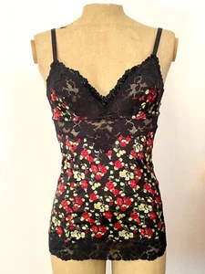 D&G DOLCE & GABBANA Y2K Vintage Floral satin lace sequins cami tank top sz S/M - Picture 1 of 12