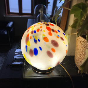 lampe boule à poser style murano vintage