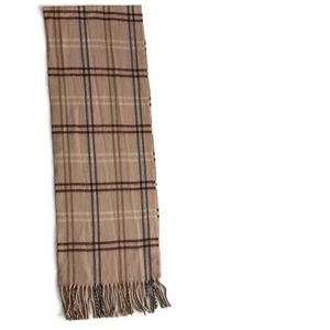 Cejon Pink Plaid Fringe Italian Scarf 74x25 Unisex Winter Accessory - Picture 1 of 6