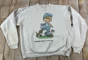 Vintage Precious Moments Mail Puppy Dog Crewneck Sweatshirt White Size XL - Bild 1 von 8