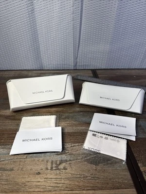 Lote de 2 gafas blancas Michael Kors MK estuche rígido grande con cierre a presión #3 Foto 1 de 4