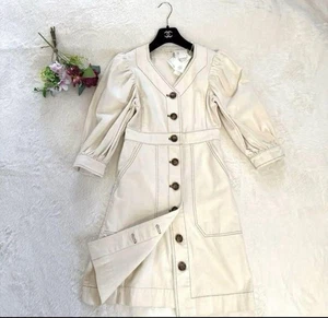New with tags Tory Burch puff sleeve dress, ivory, cotton, size 2 N5248 - Picture 1 of 24