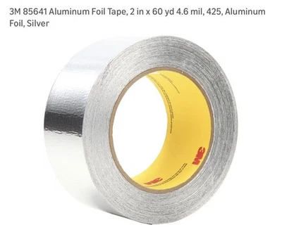3M Aluminum Foil - 2"- inch X 60 Yards DWB Silver Tape 4.6 mil HVAC NEW 465 - Image 1 of 4