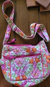 Vintage Vera Bradley Paisley Pink Retired Lilli Bell Shoulder Bag Purse Flower - Picture 1 of 4