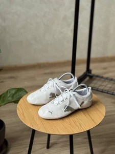 Vintage Y2K Puma Japanese White Leather Low Sneakers Women's Size 39 - Picture 1 of 8