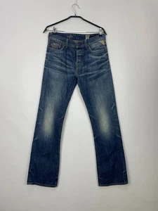 Replay Herren Jeans Größe W30 L32 Blau Denim Baumwolle Gerades Bein Gürtelschlaufe - Bild 1 von 23