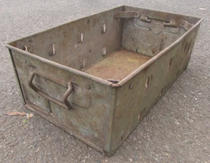Vintage Metall Aufbewahrung Tablett Werkstatt Tablett Organizer mit Tragegriffen - Bild 1 von 4