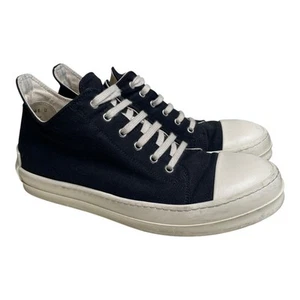 Rick Owens Drkshdw Black Canvas Low Top Sneakers 41 EU 8 US - Picture 1 of 10