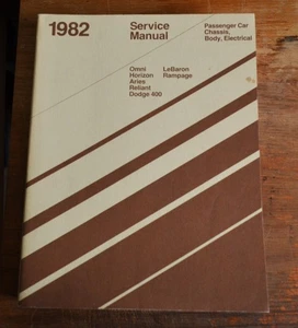 1982 Chrysler Service Manual Passenger Car Chassis Body Electrical 7 Models OEM - Picture 1 of 3