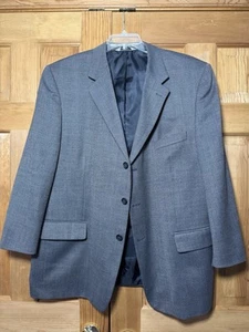 Versini Men’s 48R Blue Gray Wool Blend Blazer Suit Jacket Sport Coat - Picture 1 of 5